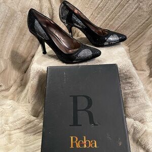 Reba Black Sequin Women's Heels